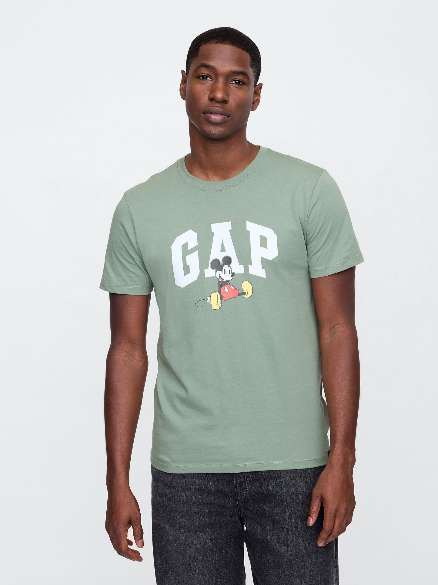 Yeşil Gap Logo Disney Mickey Mouse Grafikli T-Shirt