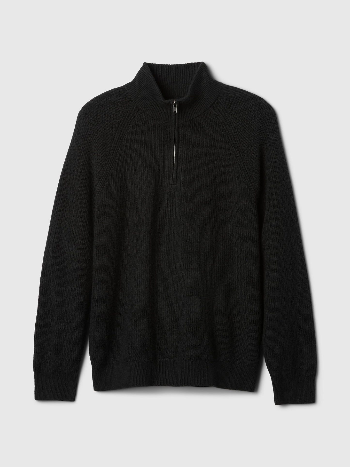 Siyah Cashsoft Çeyrek Fermuarlı Pullover Kazak
