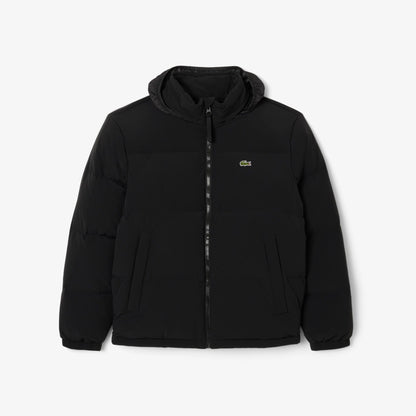 Lacoste Erkek Relaxed Fit Kapüşonlu Siyah Mont