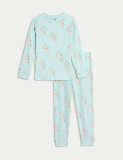 Saf Pamuklu Desenli Pijama Takımı