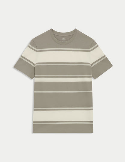 %100 Pamuklu Çizgili T-shirt
