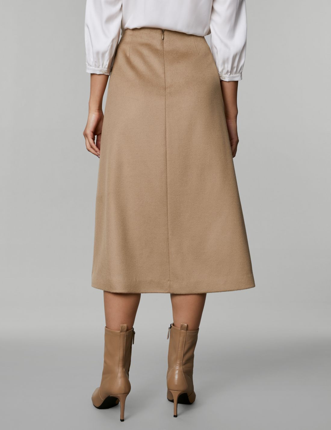 Regular Fit Midi Yün Etek