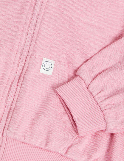 Saf Pamuklu Fermuarlı Kapüşonlu Sweatshirt (0-6 Yaş)