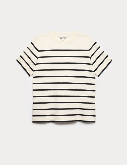 Pamuk Karışımlı Çizgili T-shirt