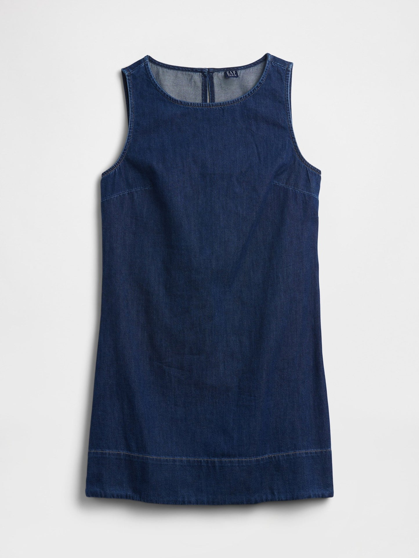 Koyu Mavi Denim Apron Mini Elbise