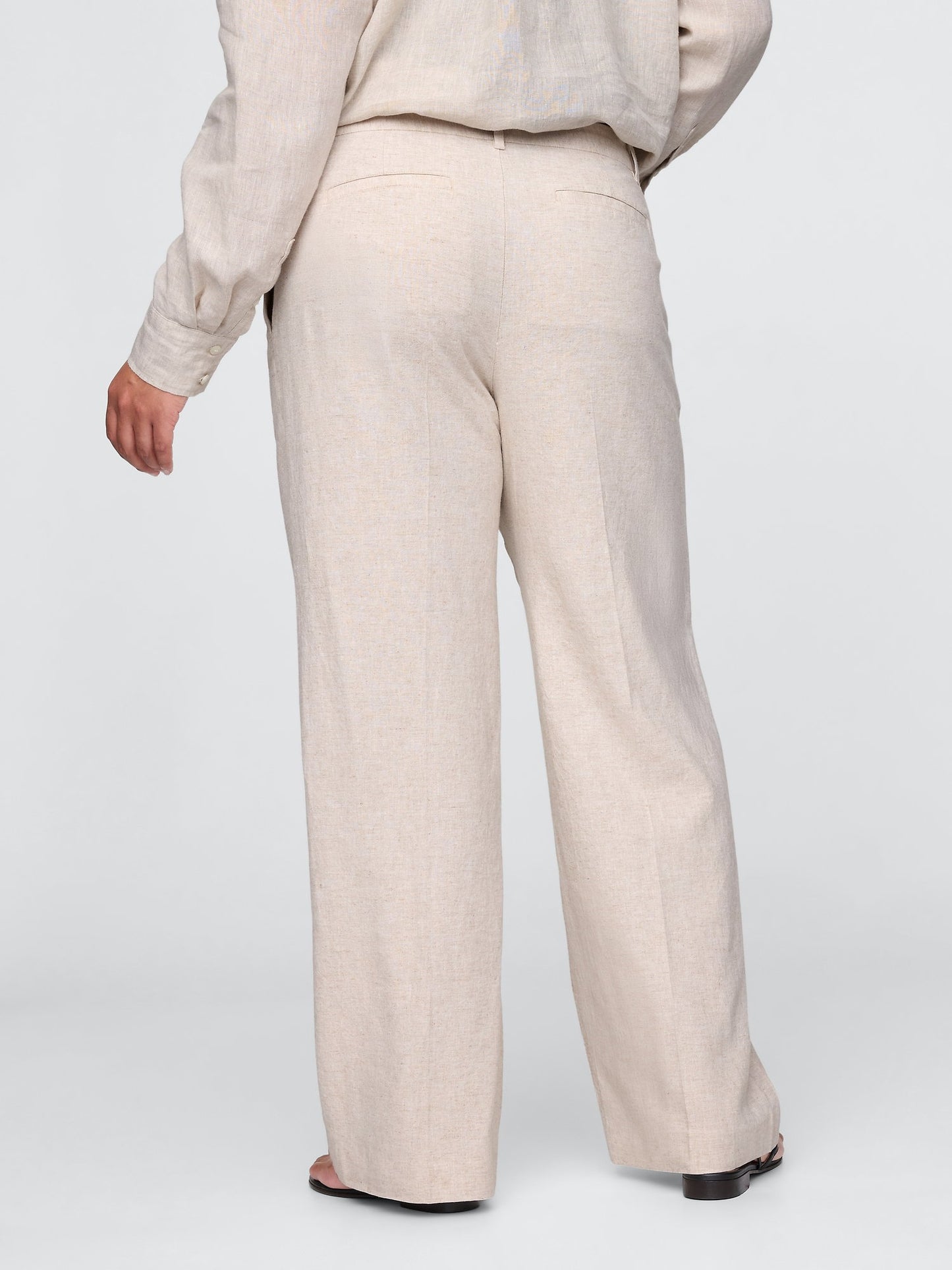 Bej 365 Low Rise Keten Karışımlı Pantolon
