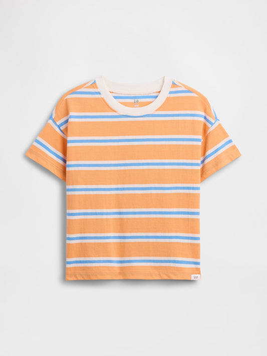 Turuncu Bisiklet Yaka Cepli T-shirt