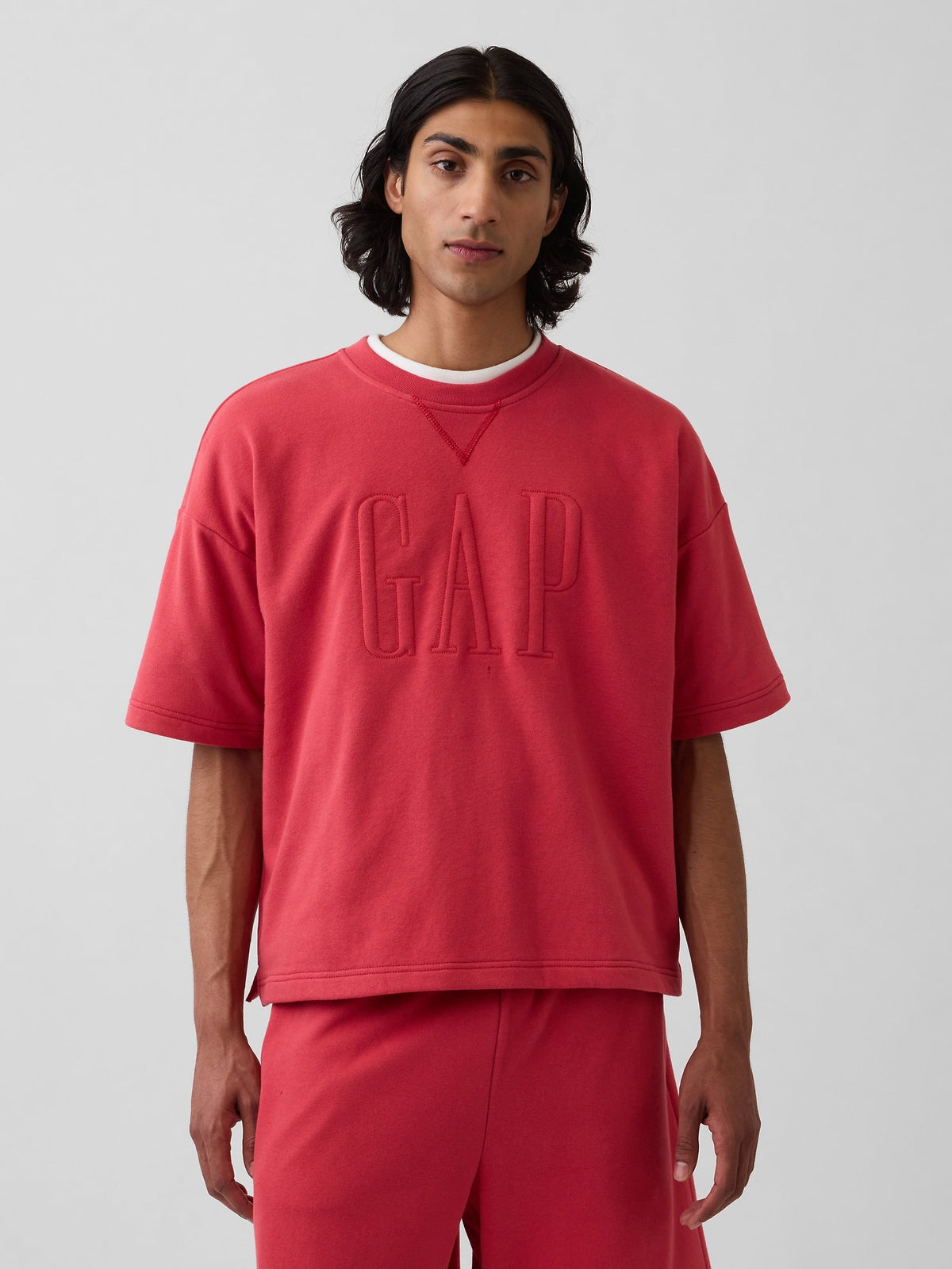 Kırmızı Vintagesoft Terry Oversize Logo Sweatshirt