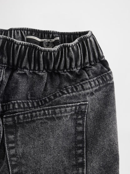 Bej Pull-on Barrel Jean Pantolon