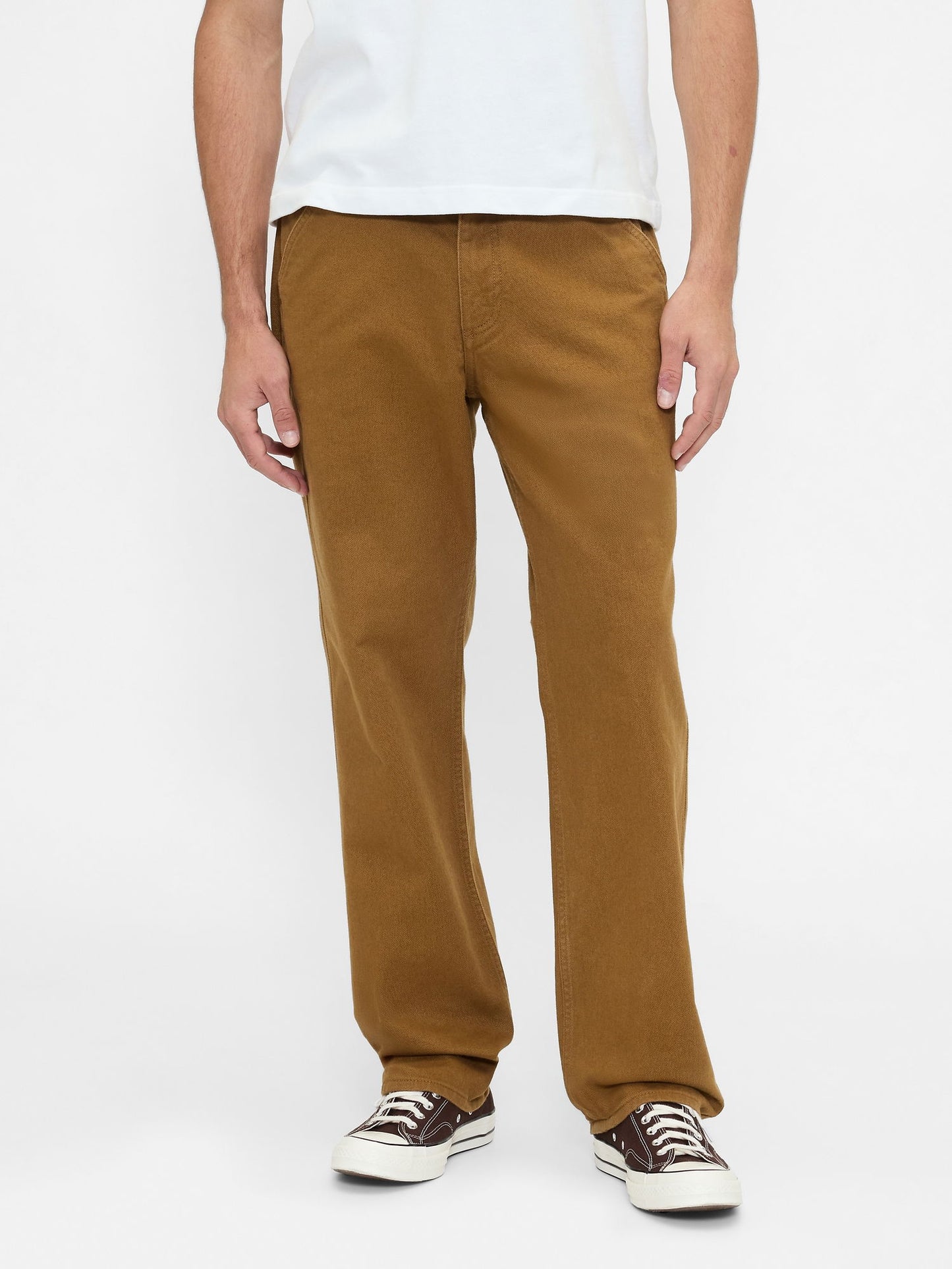 Kahverengi Relaxed Straight Utility Pantolon