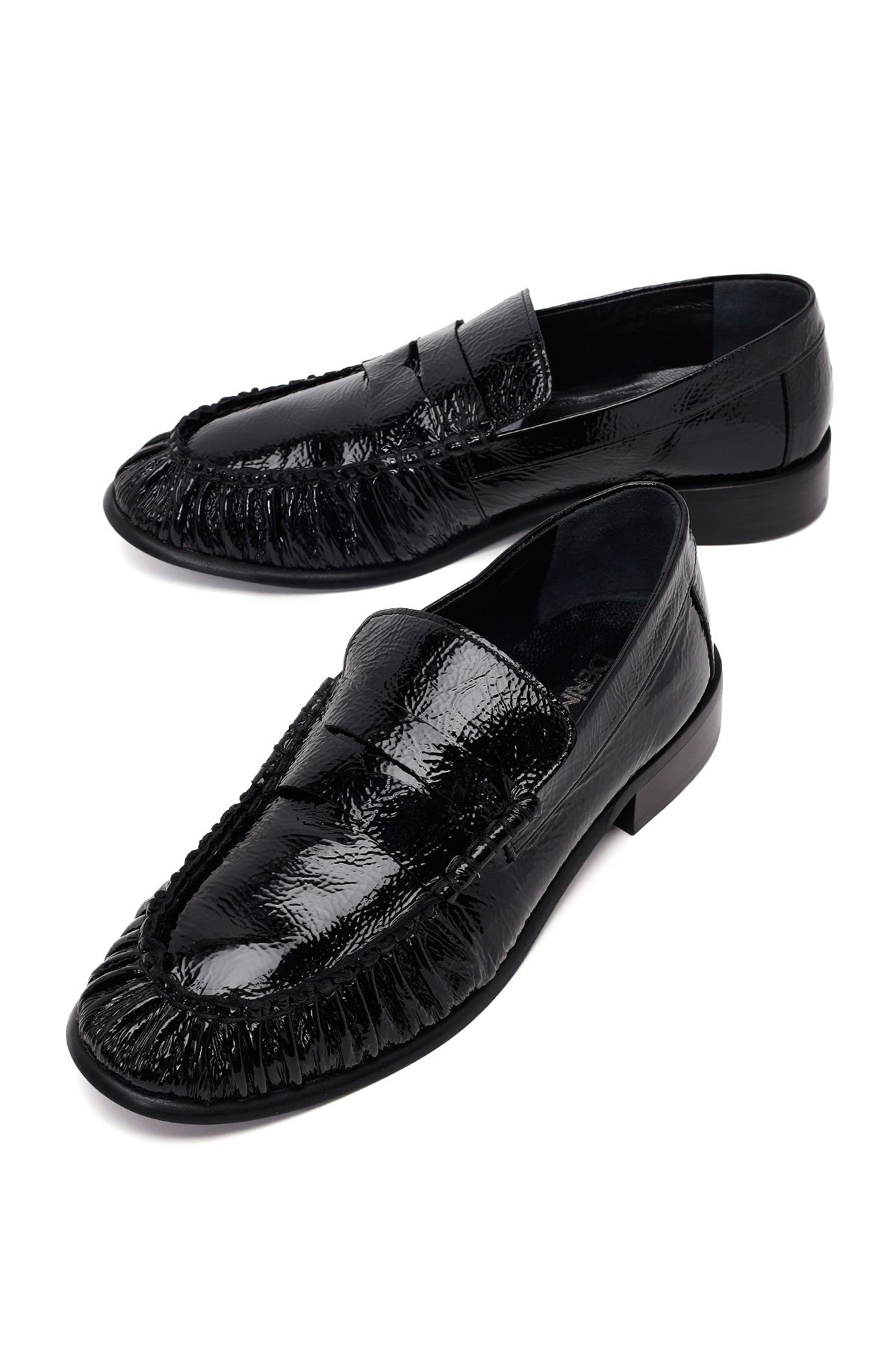 Kadın Siyah Deri Maskülen Loafer