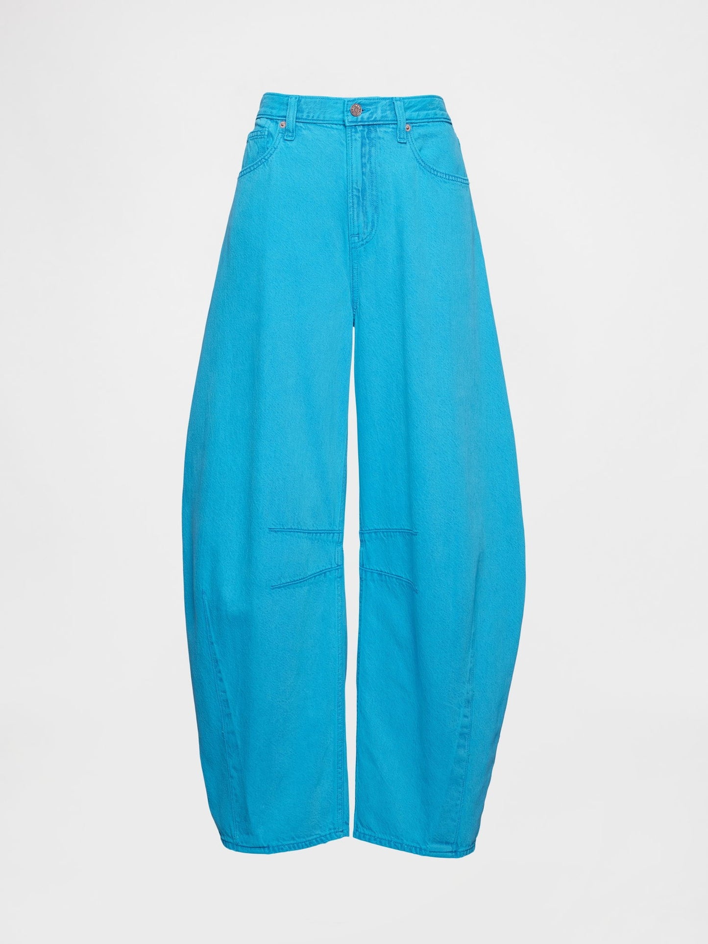 Mavi Yüksek Bel Horseshoe Jean Pantolon