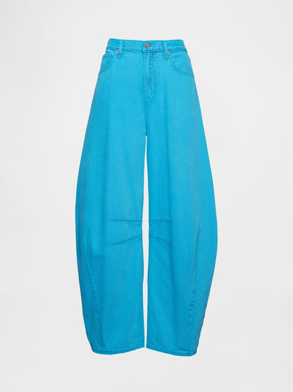 Mavi Yüksek Bel Horseshoe Jean Pantolon