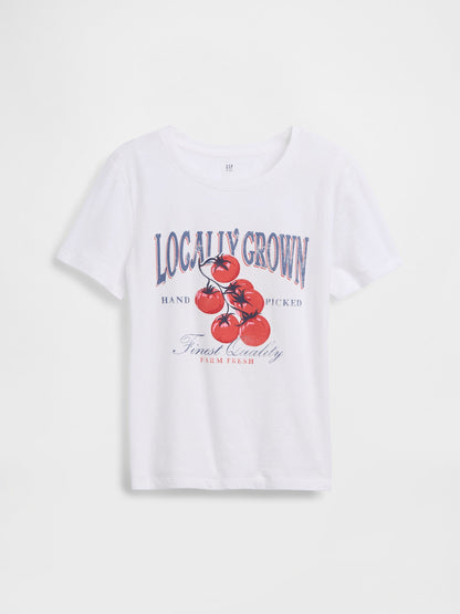 Beyaz Grafik Baskılı T-shirt