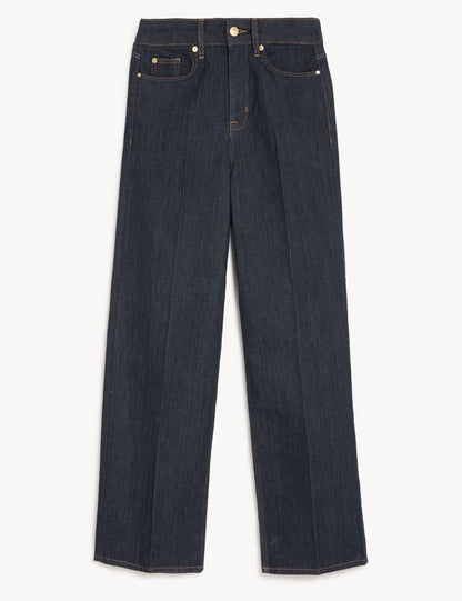 Yüksek Bel Wide Leg Jean Pantolon