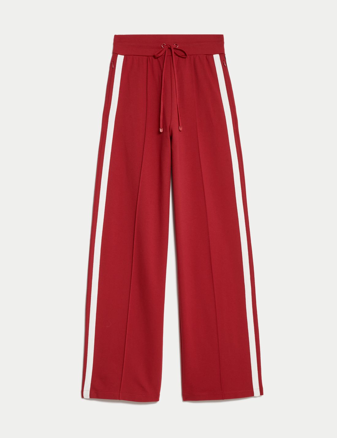 Şerit Detaylı Wide Leg Örme Pantolon