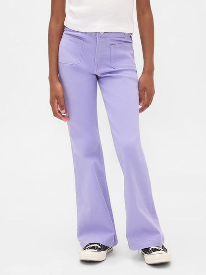 Lila High Rise '70s Flare Jean Pantolon