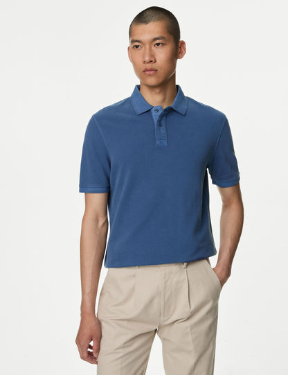 Saf Pamuklu Polo T-shirt