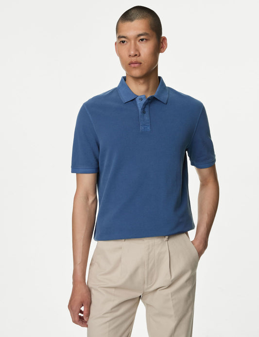 Saf Pamuklu Polo T-shirt