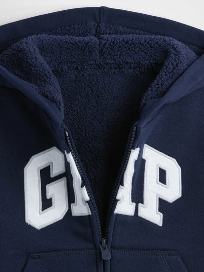 Lacivert Babygap Logolu Sherpa Fermuarlı Sweatshirt