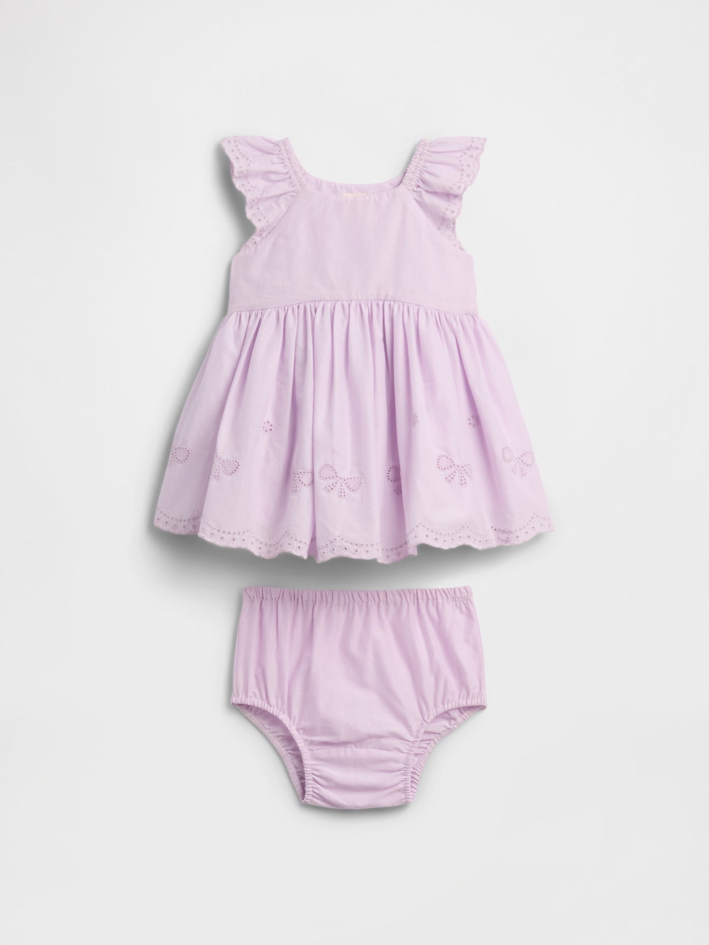 Lila Eyelet Two-piece Elbise Seti
