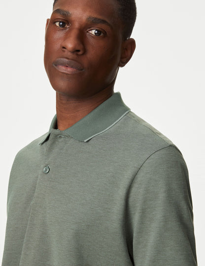 Saf Pamuklu Kısa Kollu Polo Yaka T-shirt