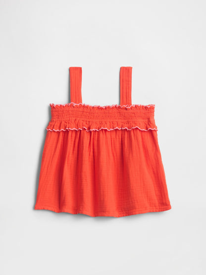 Kırmızı Gauze Woven Bluz