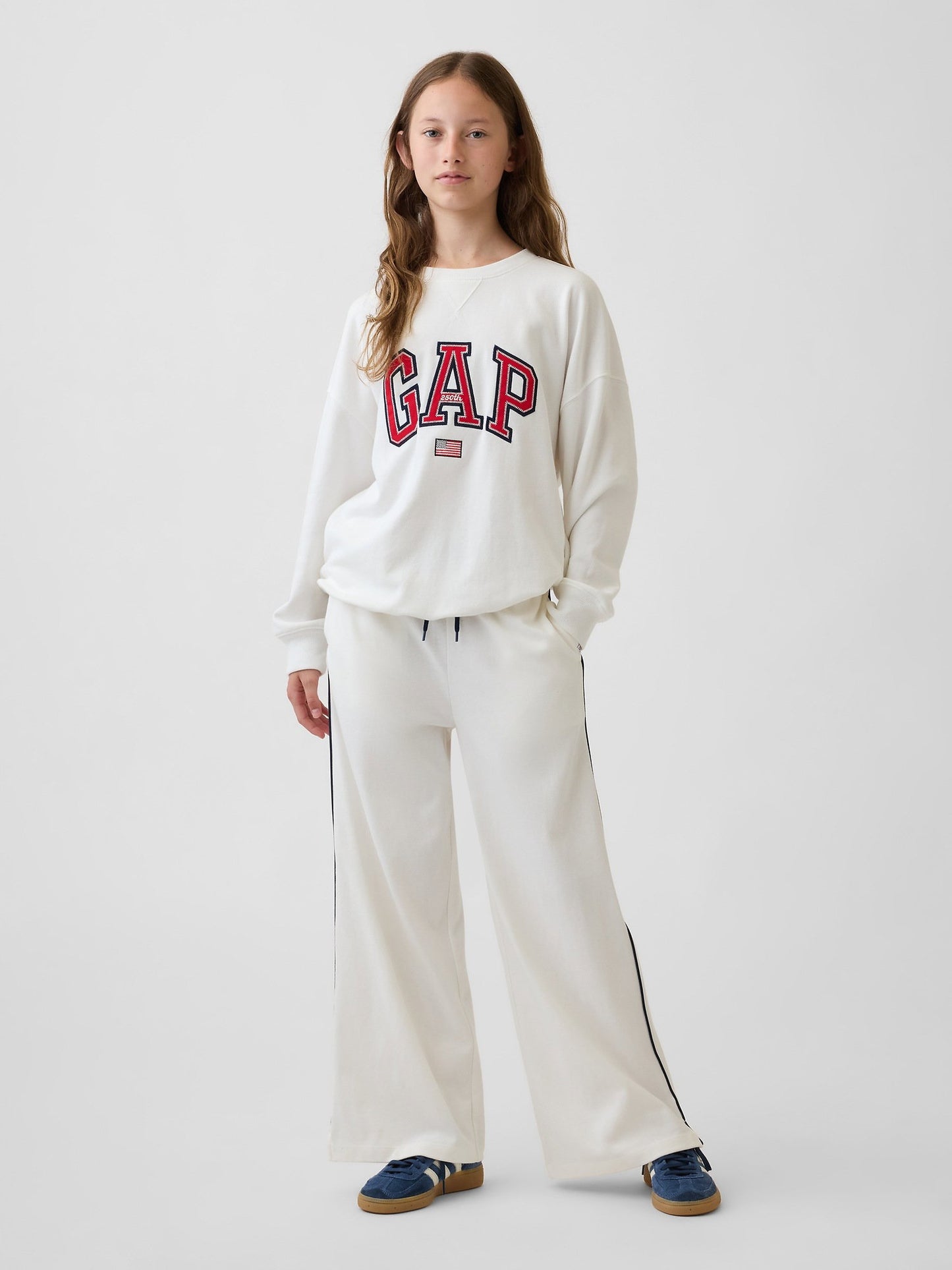Beyaz Vintagesoft Terry Oversized Grafik Baskılı Sweatshirt