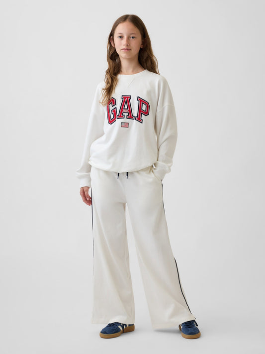 Beyaz Vintagesoft Terry Oversized Grafik Baskılı Sweatshirt