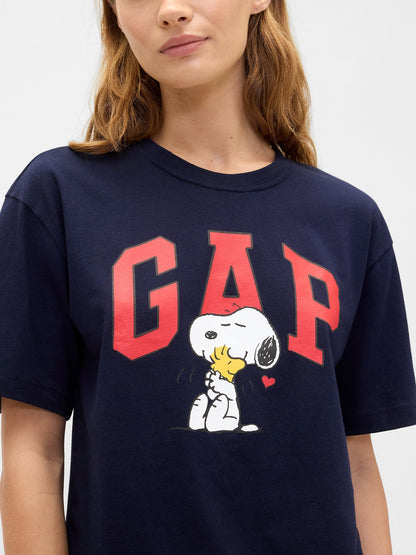 Lacivert Peanuts Boxy Gap Logo T-shirt