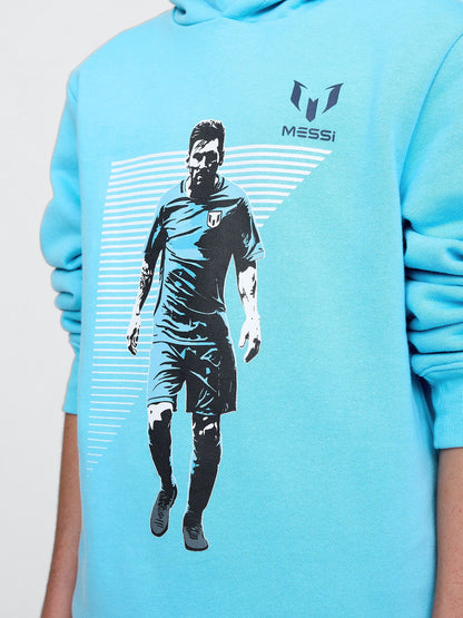 Açık Mavi Messi Grafik Sweatshirt