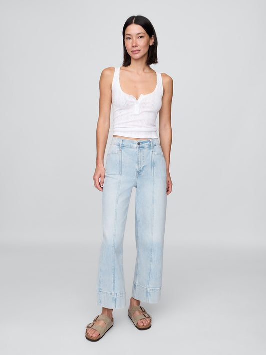 Mavi High Rise Stride Wide-leg Ankle Jean Pantolon