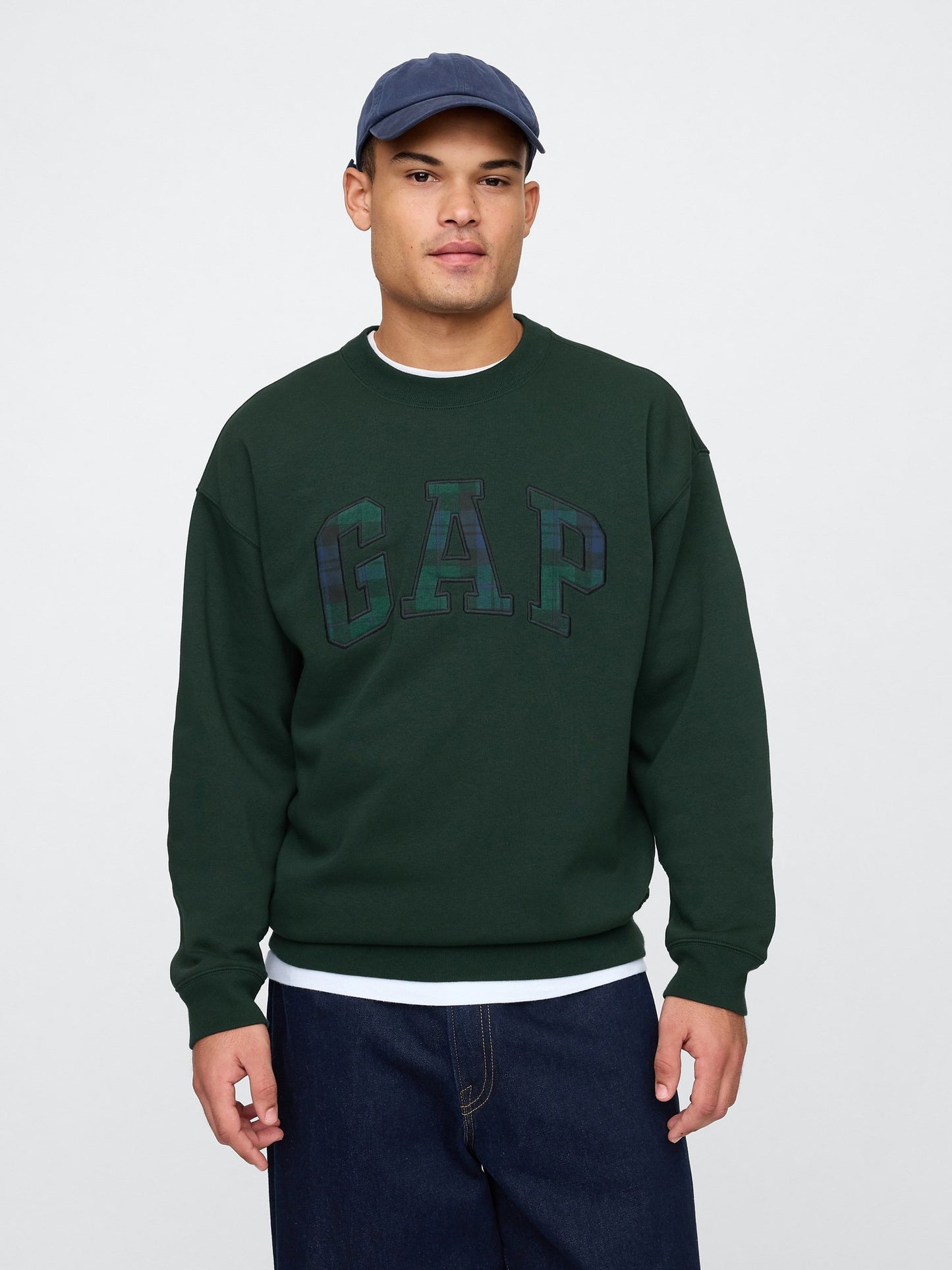 Koyu Yeşil Gap Logo Relaxed Fleece Sweatshirt