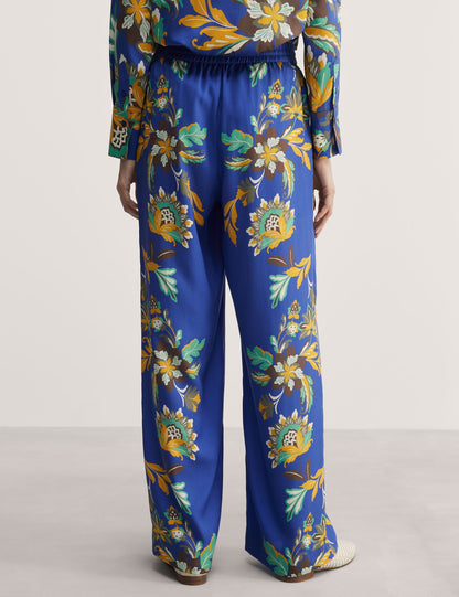 Jaeger Saf Lyocell™ Çiçek Desenli Wide Leg Pantolon