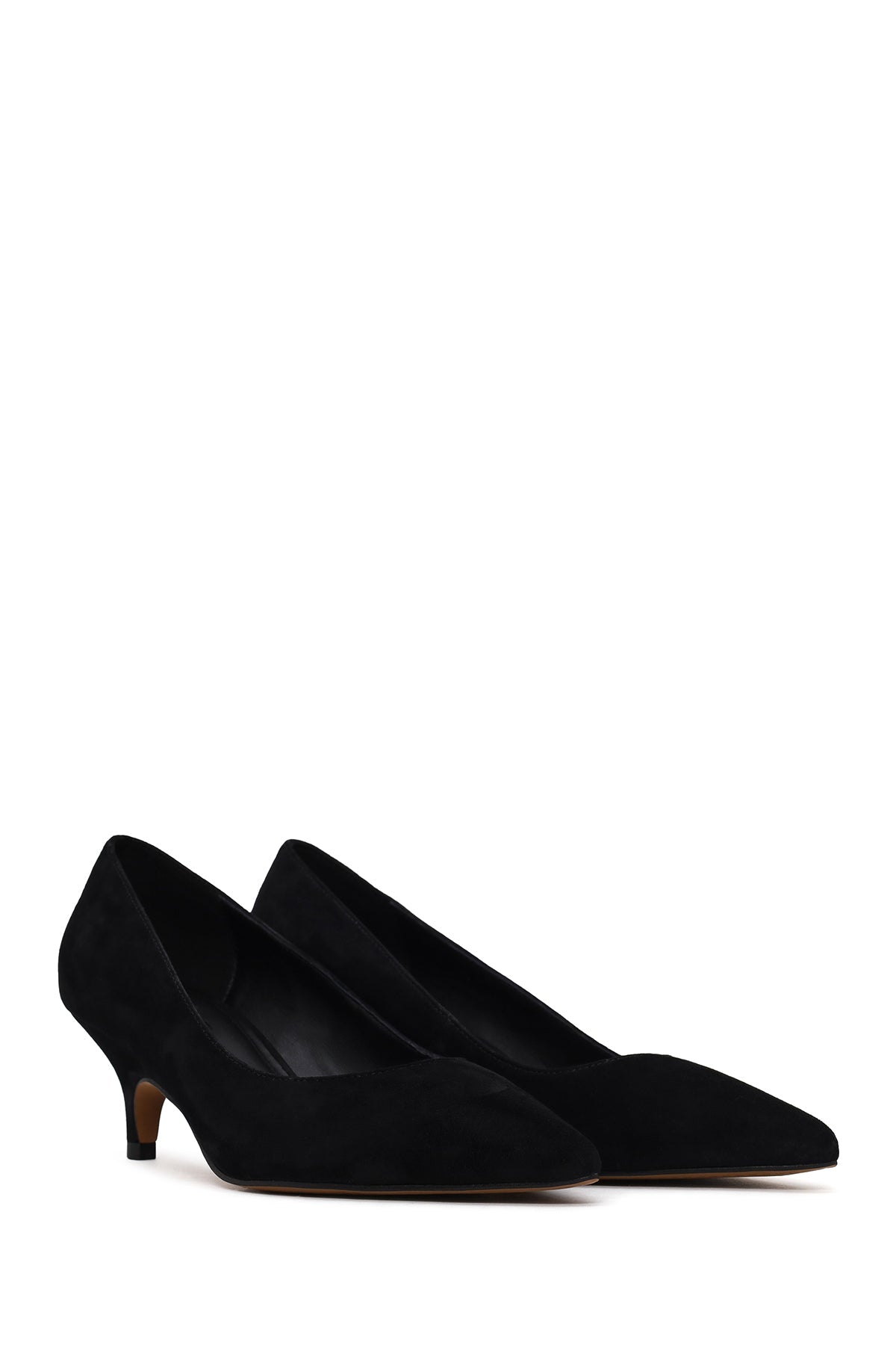 Kadın Siyah Kısa Ince Topuklu Süet Deri Stiletto
