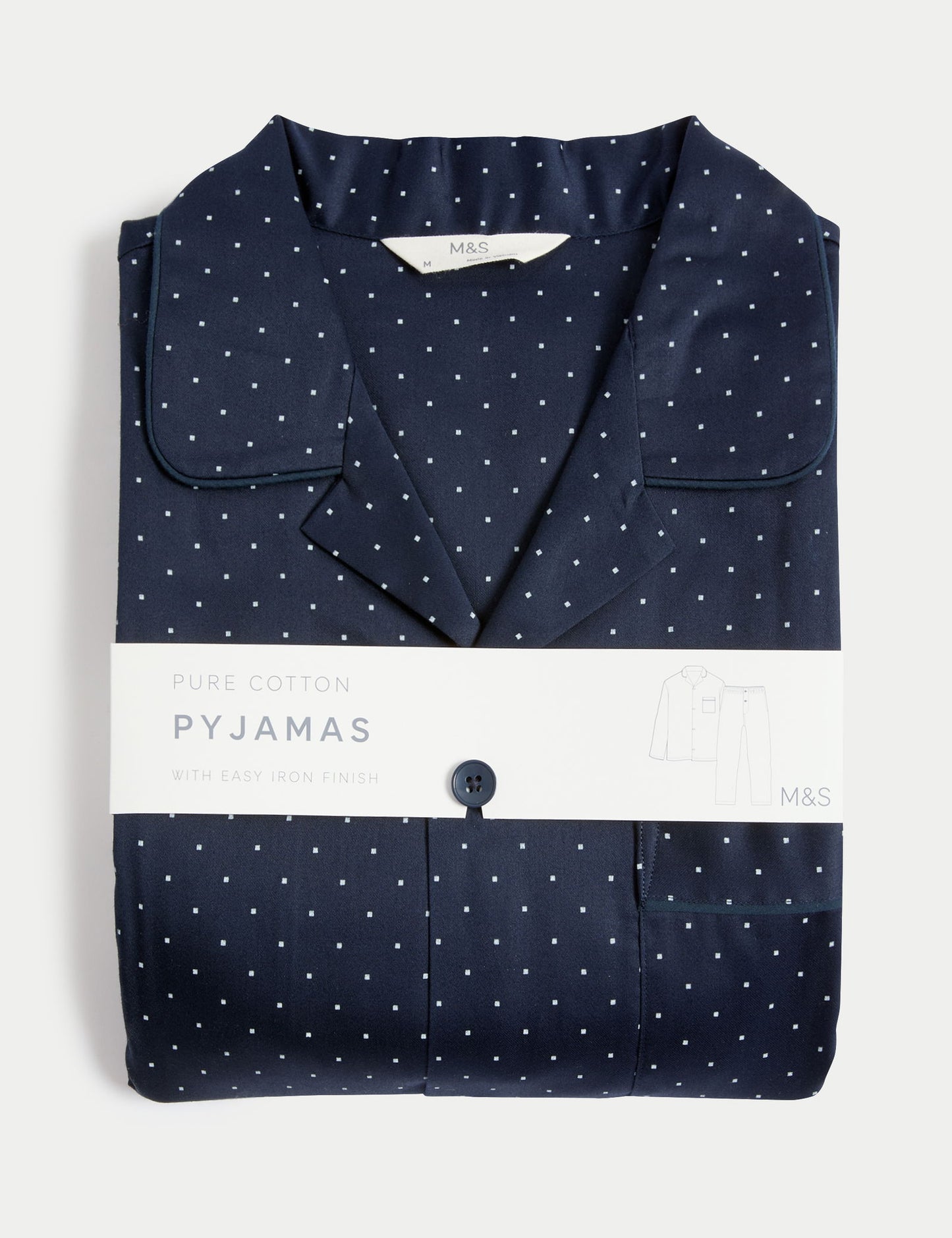 Saf Pamuklu Desenli Pijama Takımı