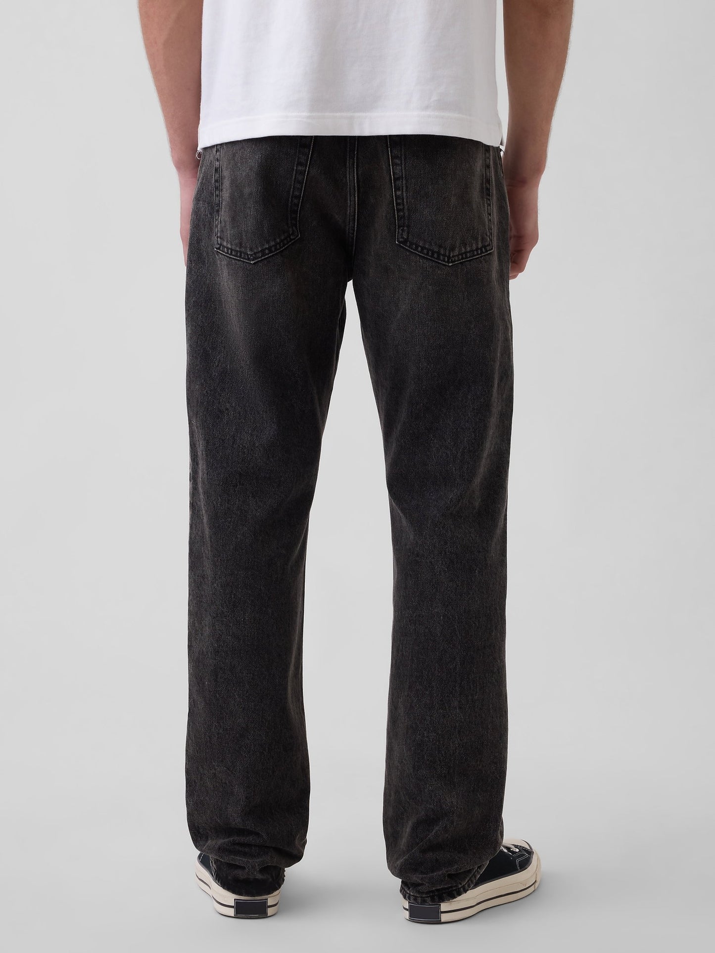 Siyah Relaxed Straight Jean Pantolon