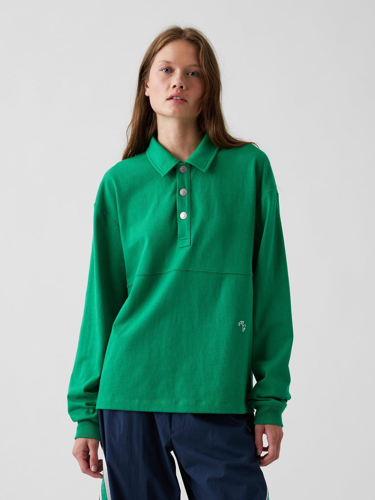 Yeşil Gap × Malbon Oversized Polo T-shirt