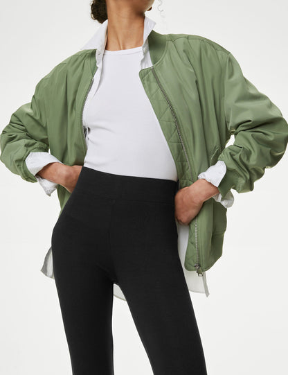 Skinny Fit Yüksek Bel Crop Tayt