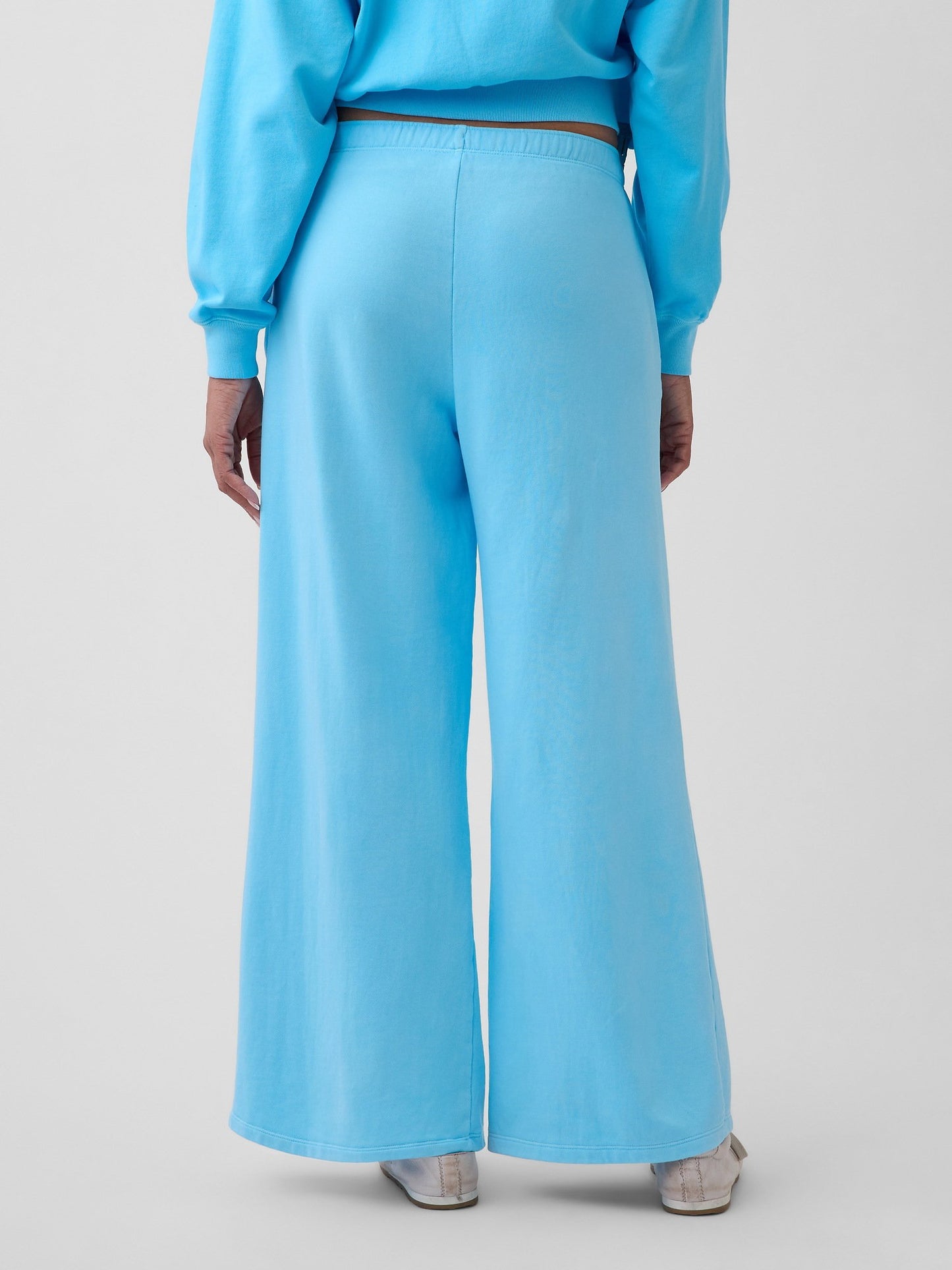 Açık Mavi Gap Logo Fransız Havlu Kumaş Wide-leg Jogger Eşofman Altı