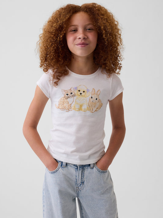 Açık Gri Grafik Baskılı T-shirt (2’li)