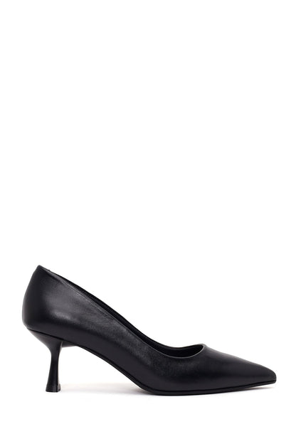 Kadın Siyah Ince Topuklu Deri Stiletto