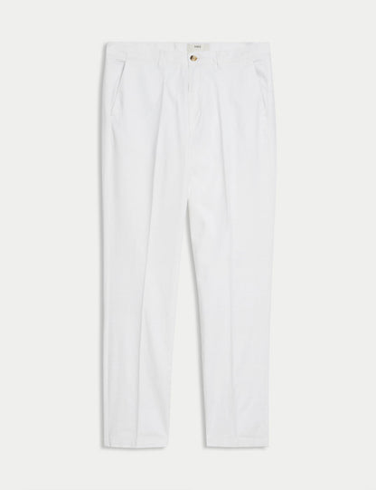 Regular Fit Keten Chino Pantolon