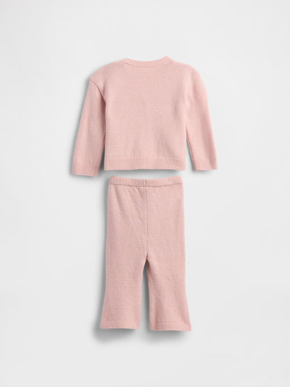 Pembe Cashsoft Ayı Cep Hırka Set