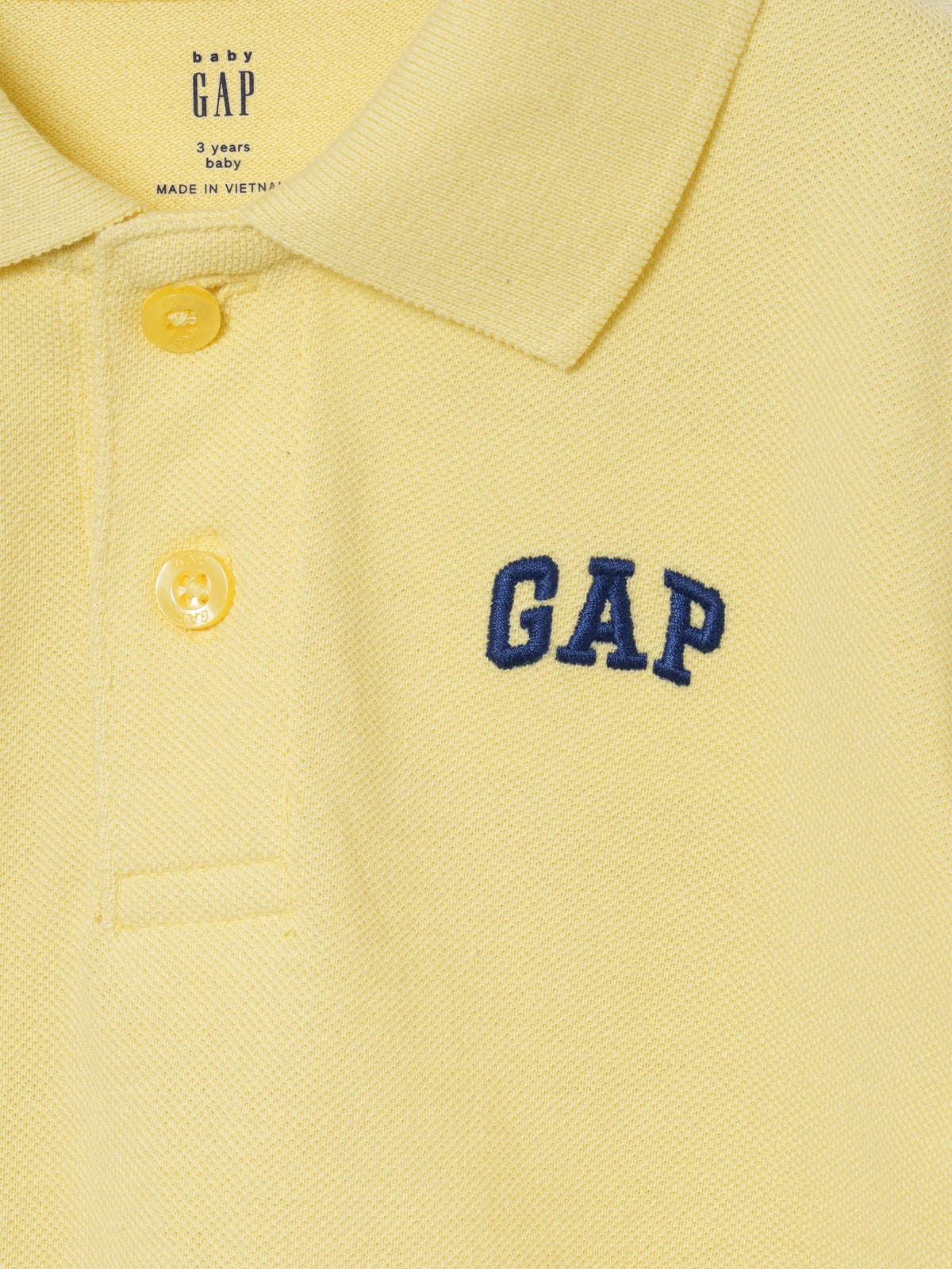 Sarı Logo Pique Polo T-shirt