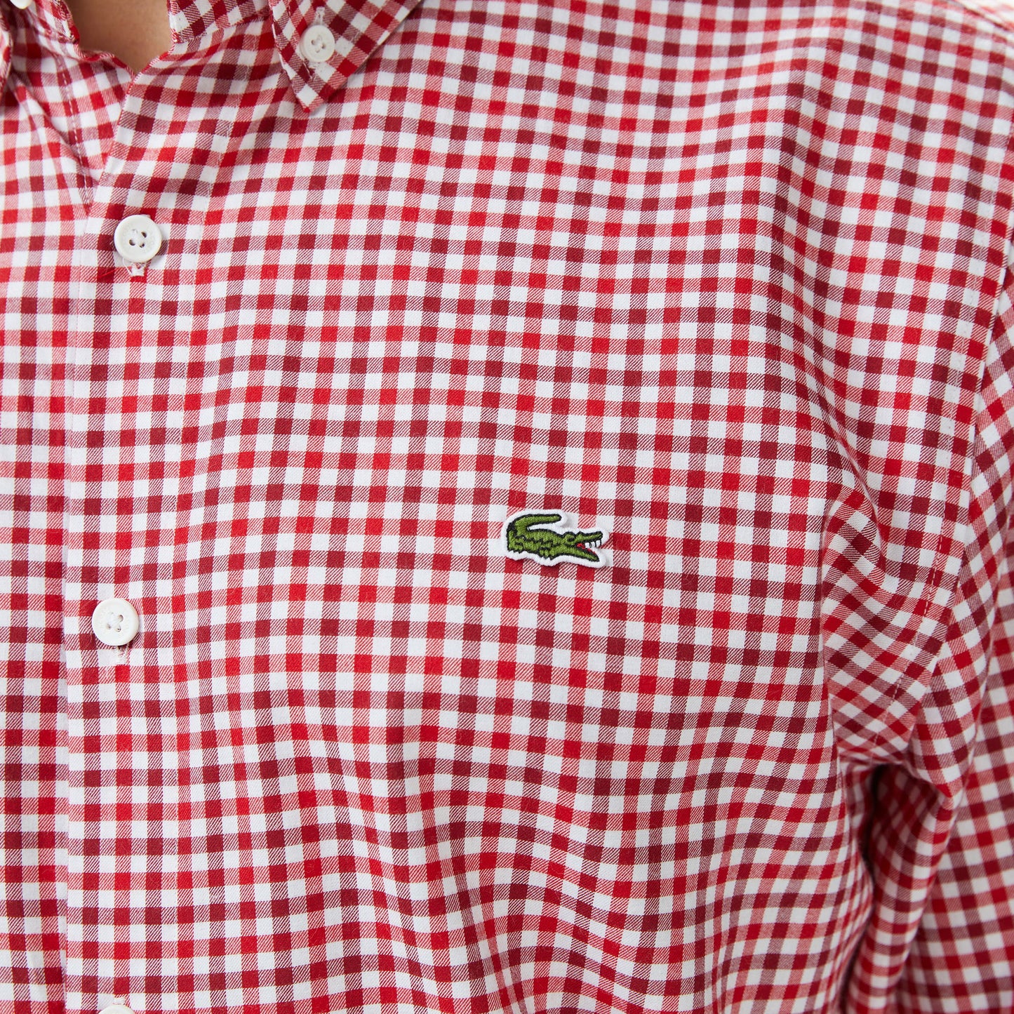 Lacoste Erkek Regular Fit Kareli Kırmızı Gömlek