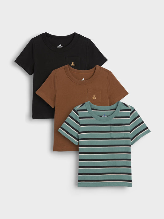 Çok Renkli Mix & Match Cep T-shirt (3’lü)