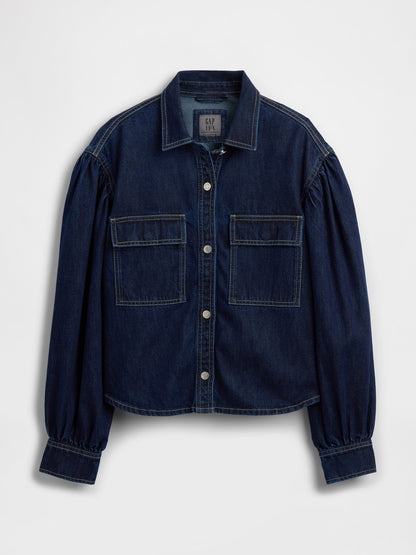 Koyu Mavi Gap × Hfr Balon Kol Denim Gömlek By Latouché