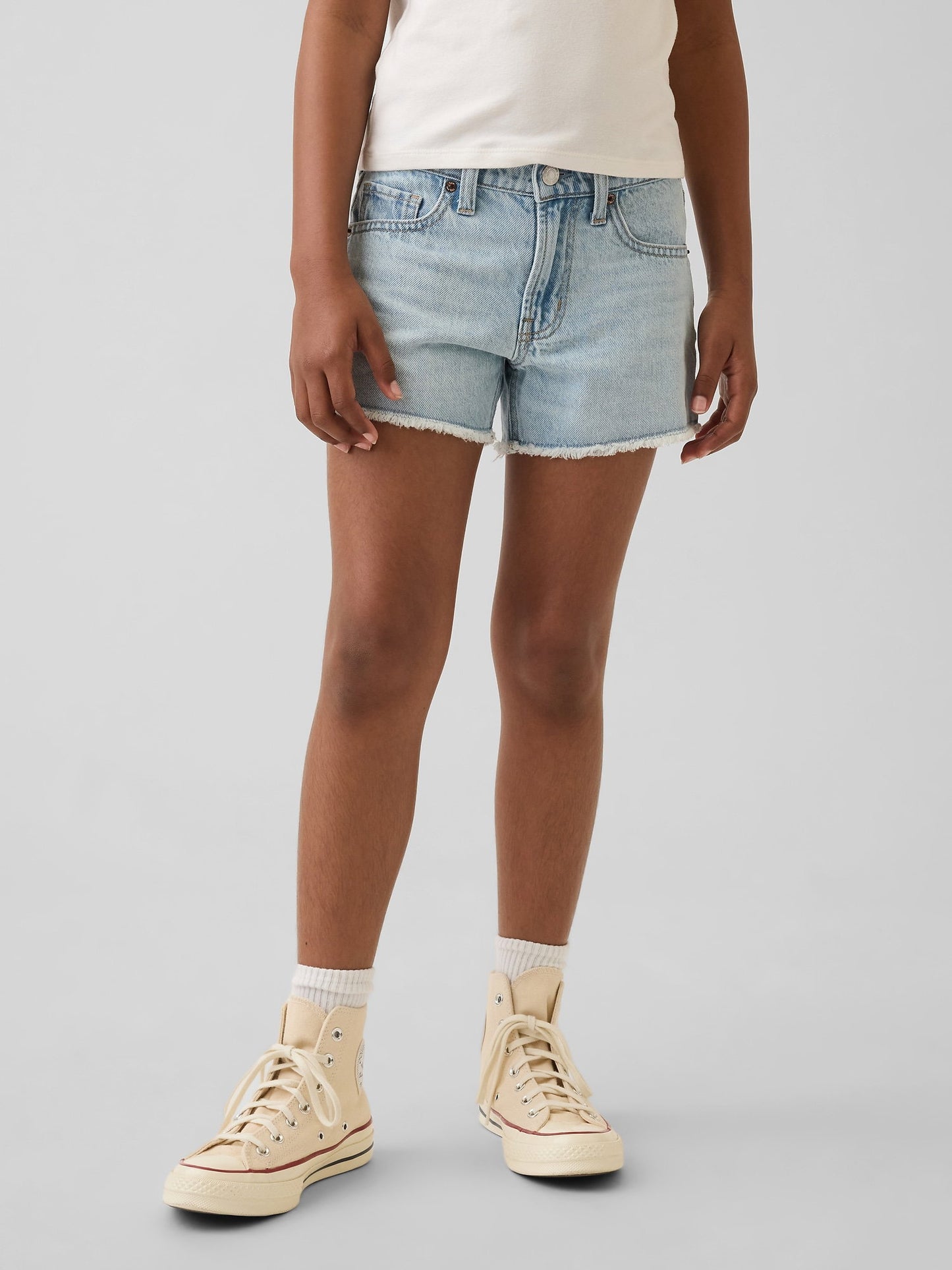 Açık Mavi Low Rise Stride Denim Şort