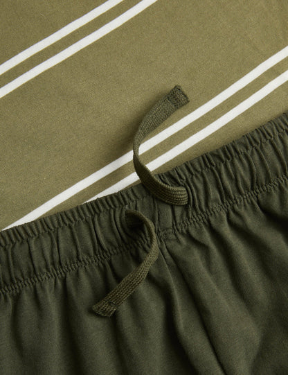 Saf Pamuklu Doğa Temalı Pijama Takımı